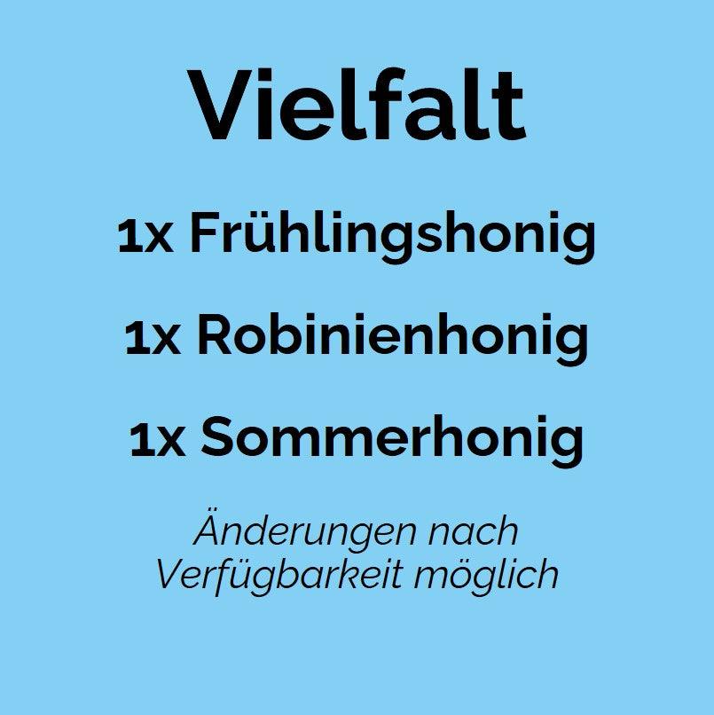 Honigtreu Honig Abo 3 Gläser Bio Honig vom Imker Vielfalt