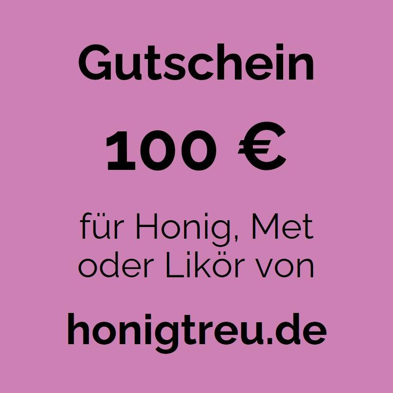 Gutschein von Honigtreu im Wert von 100 € für Honig, Met oder Likör