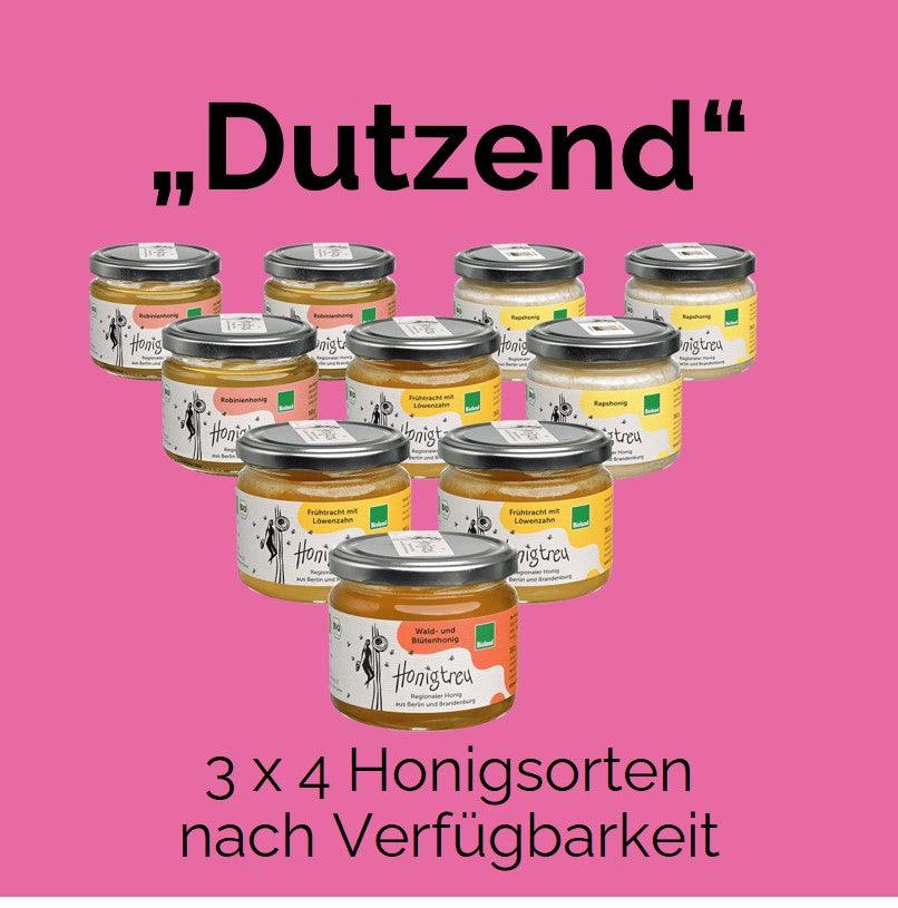 Honig Abo 12 Gläser Bio Honig von Honigtreu für Honig Junkies Dutzend