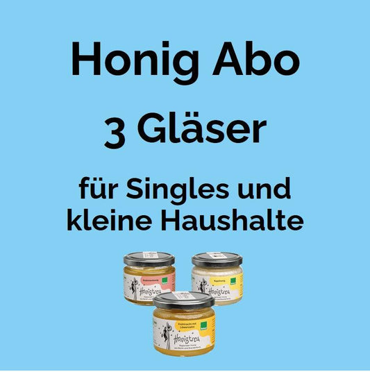 Honigtreu Honig Abo 3 Gläser Bio Honig vom Imker