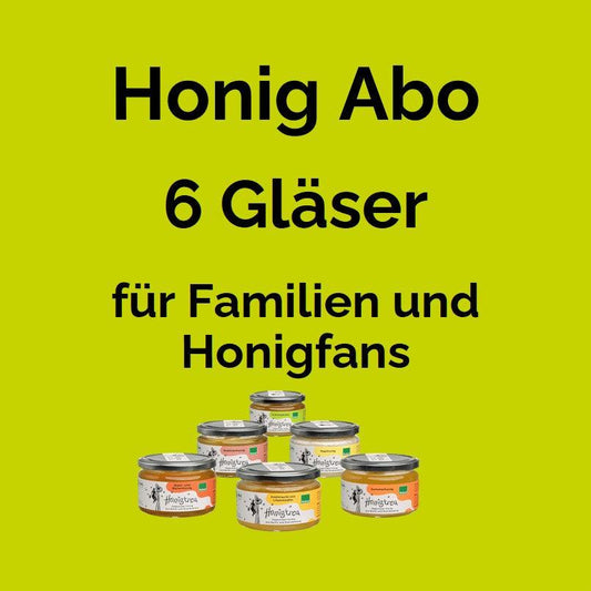 Honig Abo 6 Gläser Bio Honig direkt vom Imker