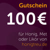 Honigtreu Geschenkgutschein über 100 Euro für Honig, Met und Likör