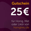 Honigtreu Geschenkgutschein über 25 Euro für Honig, Met und Likör